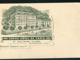une vieille carte postale sur laquelle figure la photo d'un hôtel