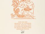 an orange and white book cover with a drawing of a man and a woman