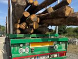 un camion dont la benne est chargée de grumes