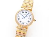 an image of a woman ' s wrist watch with roman numerals