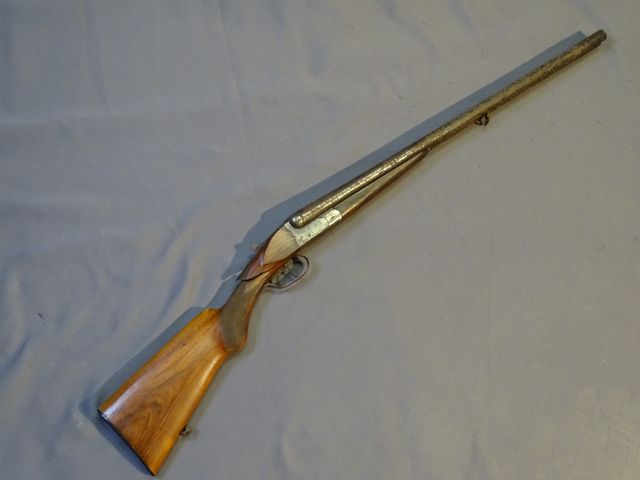 CAT :  N° 3503 - Fusil juxtaposé Cal 12/65 - Crosse Cassée, mécan...