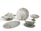 a group of plates and bowls that are sitting on a table