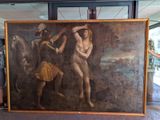 un grand tableau représentant un homme et une femme debout l'un à côté de l'autre