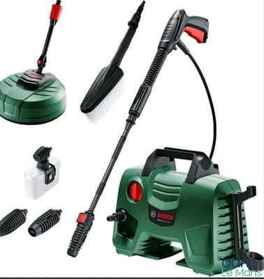 a group of tools including a pressurer, brush, and other items