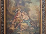 tableau représentant une femme à cheval et un homme à cheval