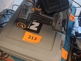 a picture of a tool box with a drill and other tools