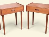 pair of mid century danish teak bedside tables