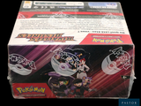 a box of pokemon trading cards on a black background