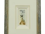 a picture of a picture of a bird on a branch in a frame