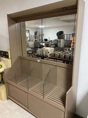 Présentoir à pain bois et verre de 170