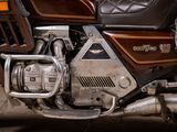a motorcycle that is parked in a garage