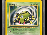 a close up of a pokemon card on a black background