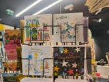 many cards on display in the store for sale
