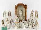 many figurines that are sitting on a table