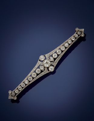 broche en diamant art déco
