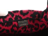 christian dior pink and black leopard print tote bag