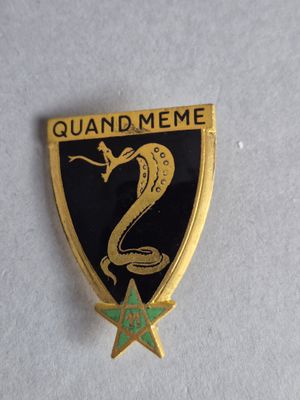 un gros plan d'un insigne sur lequel figure un serpent