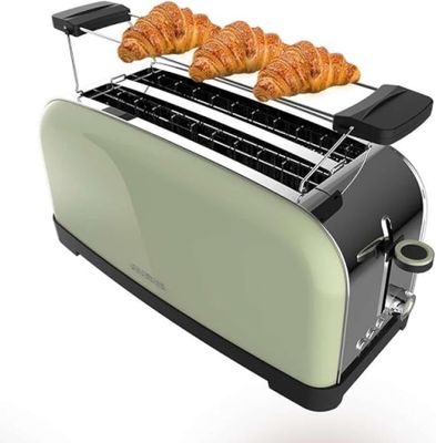 une image représentant un grille-pain sur lequel sont posés des croissants