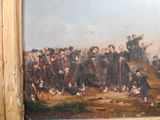 a painting of a group of men standing in a field