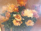 une peinture de fleurs dans un vase sur une table
