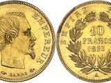 une pièce d'or portant le portrait d'un homme