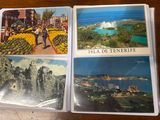 four postcards with pictures of the island of tenerife in them