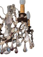 Lustre en bronze et pampilles de cristal à 4 bras de lumière… (photo 2)