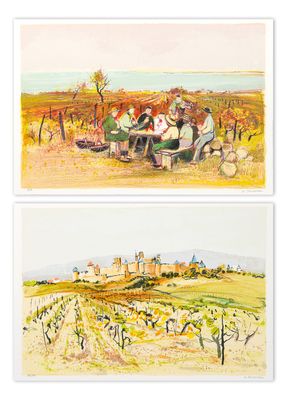 Michel JOUENNE (1933-2021) Carcassonne / Le repas des vendan…