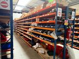 lots of shelves in a warehouse with various items on them