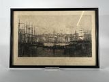 une vieille photo représentant une image d'un port avec des bateaux