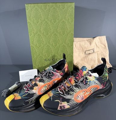 GUCCI Run Sneaker Floral paire de baskets en nylon montantes