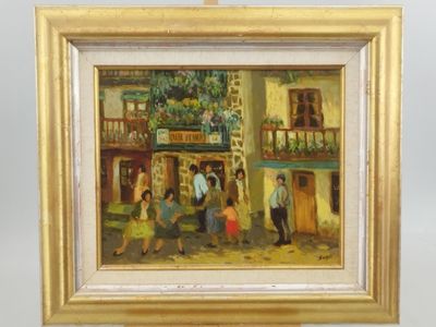 SUZO. "Rincon de la marina". Huile sur toile signée en bas à…