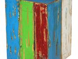 an image of a multicolored wooden cube on a white background