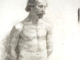un vieux dessin représentant un homme barbu et moustachu