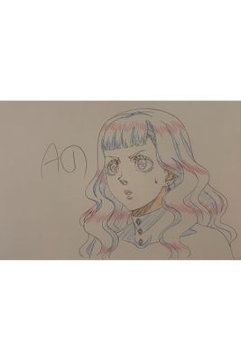 drawing of a girl with long hair and a necklace on her neck
