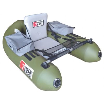 an inflatable raft with two seats and a cooler on it