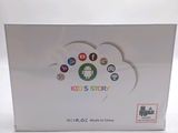 a white box with a picture of a kid ' s story on it
