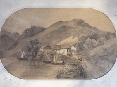 Victorine GIRARD, fusain, paysage SBD daté 1903 D : 19 x 29c…