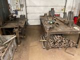many tools that are sitting on a workbench in a garage