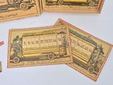 several pieces of old fashioned puzzles are laid out on a table