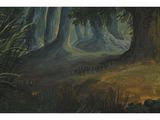 an image of a painting of a forest scene with trees