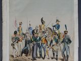 an old picture of a group of men in uniforms on horseback