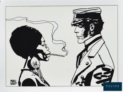 dessin représentant un homme et une femme en train de fumer une cigarette face à face