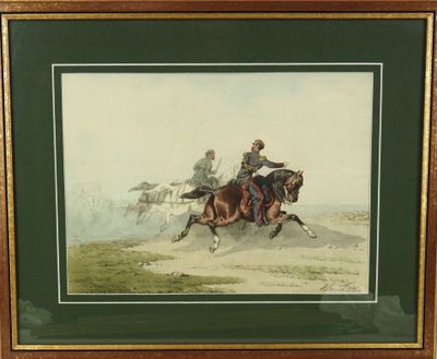 Théodore FORT (1810-1896): "Artillerie à cheval sous le 2e E…