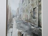 une image d'une peinture d'une rue dans une ville