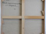 an old picture of a window frame with some writing on it