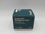a box of omega rich well - ageing cream on a white surface