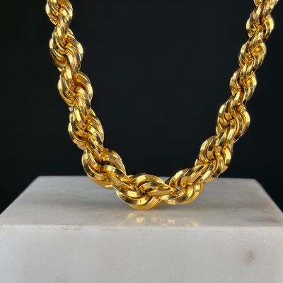 Collier Maille Torsadée Art Nouveau 1930 – Plaqué Or 18k, Très Beau