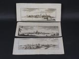 deux dessins représentant une vue d'une ville vue de loin
