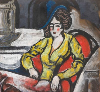 an image of a painting of a woman sitting in a chair